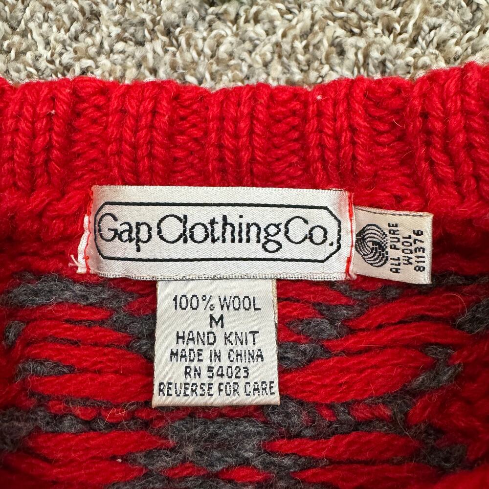 VTG GAP Hand Knit Wool Sweater - Picture 3 of 5